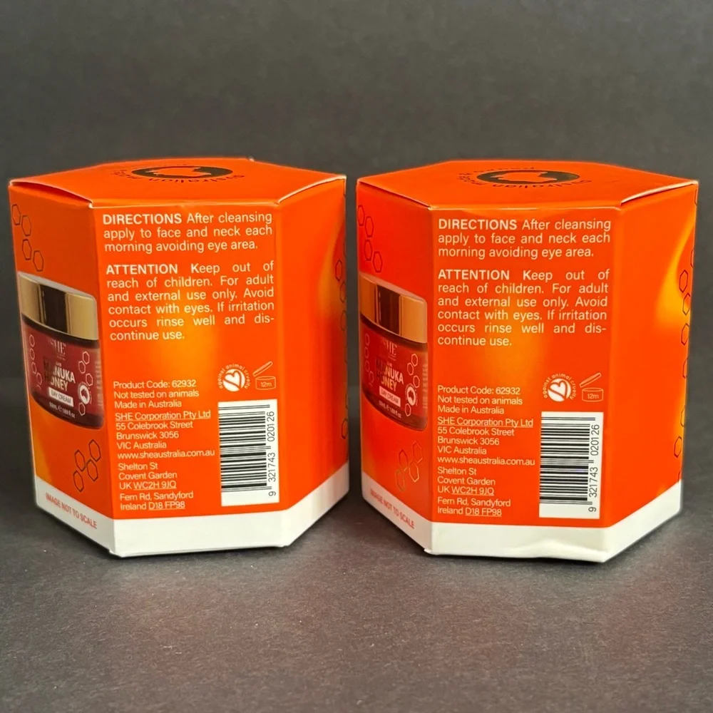 2x Om SHE Australian Manuka Honey Day Cream Replenish & Hydrate 1.69oz / 50ml EA